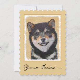 Invitation Peinture Shiba Inu (Noir et Feu) - Art Canin