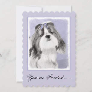 Invitation Peinture Shih Tzu - Cute Original Chien Art
