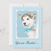 Invitation Peinture Sibérienne Husky Puppy - Art Chien origin (Devant)
