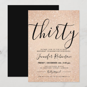 Invitation Peinture simple 30e anniversaire Rose Parties scin