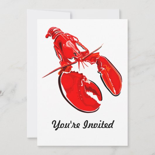 Invitation Peinture simple de homard (Devant)