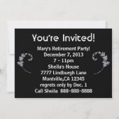 Invitation Peinture vintage de paon (Dos)