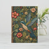 Invitation peinture vintage d'oiseaux chanteurs (Debout devant)