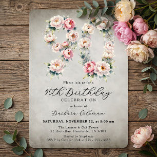 Invitation Peintures à l'aquarelle vintage de pivoines roses 