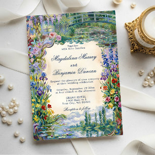 Invitation Peintures Artistiques Florales de Monet Mariage Ja