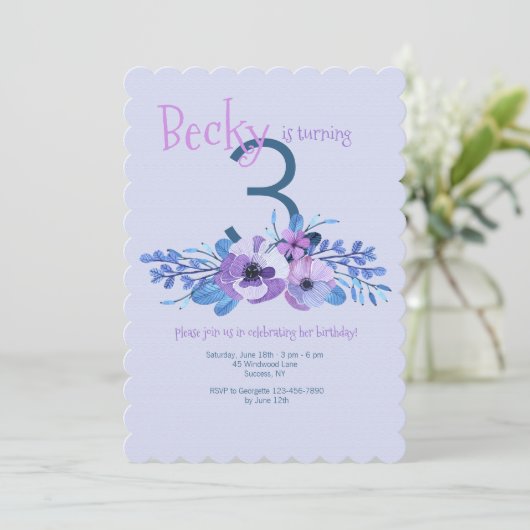 Invitation Peintures dans l'invitation bleue (Debout devant)