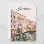 Invitation Peintures de Venise, Italie Mariage (Devant)