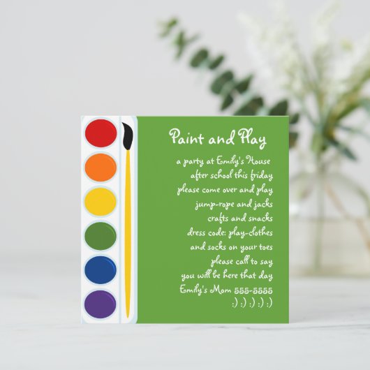 Invitation Peintures et brosses (Debout devant)