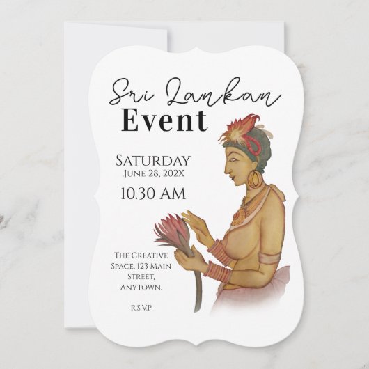 Invitation Peintures sigiri du Sri Lanka (Devant)