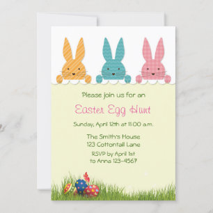 Invitation Pékin des lapins de Pâques, chasse aux oeufs