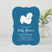 Invitation Pekingese Chien Baby shower Garçon bleu (Debout devant)