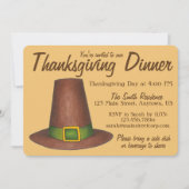 Invitation Pèlerin Brown Casquette Thanksgiving Dîner (Devant)