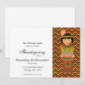 Invitation Pèlerin Enfants Thanksgiving dîner (Devant / Derrière)