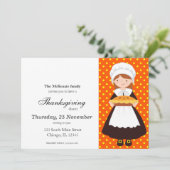 Invitation Pèlerin Enfants Thanksgiving dîner (Debout devant)