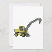 Invitation Pelle Excavatrice Jaune Engins de Construction (Devant)