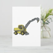Invitation Pelle Excavatrice Jaune Engins de Construction (Debout devant)