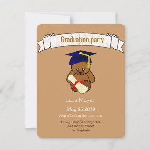 Invitation peluche à la limite de graduation