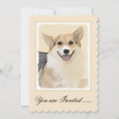 Invitation Pembroke Welsh Corgi Peinture - Chien d'art origin (Devant)