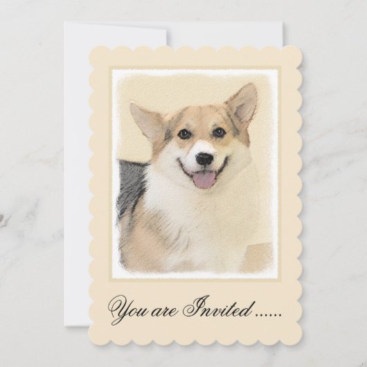 Invitation Pembroke Welsh Corgi Peinture - Chien d'art origin (Devant)