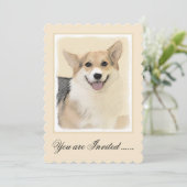 Invitation Pembroke Welsh Corgi Peinture - Chien d'art origin (Debout devant)