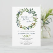 Invitation Pendaison de crémaillère rustique de guirlande (Debout devant)