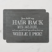 Invitation Pendant que je PEE Funny Bridesmaid Proposition (Devant / Derrière)