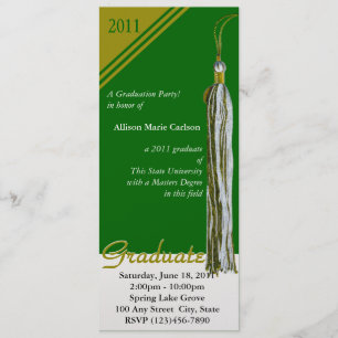 Invitation Pendentif de diplôme / Or et vert