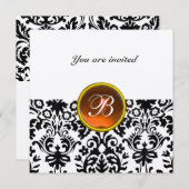 Invitation Pendentif topaze en or orange monogramme pierre pr (Devant / Derrière)