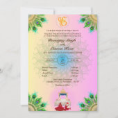 Invitation Pendjabi Sikh Mariage Anand Karaj Peacock (Devant)