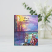 Invitation PENDRAGON Chevaliers médiévaux, Coucher de soleil  (Debout devant)