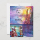 Invitation PENDRAGON Chevaliers médiévaux, Coucher de soleil  (Dos)