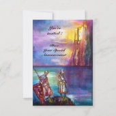 Invitation PENDRAGON Chevaliers médiévaux, Coucher de soleil  (Dos)