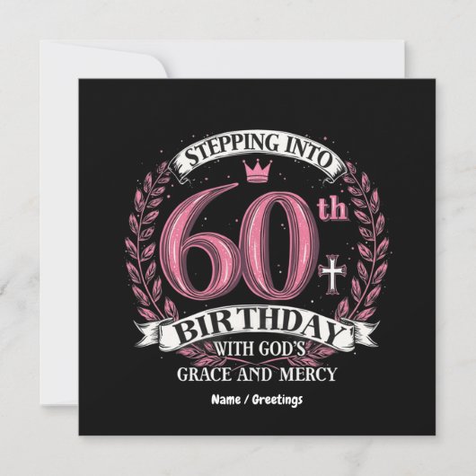 Invitation Pénétrer dans le 60e anniversaire avec la grâce de (Devant)