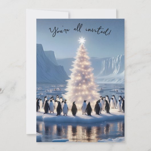 Invitation Penguin Christmas Party (Devant)