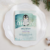 Invitation Penguin hiver thème mignonne bébé garçon douche