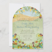 Invitation Pennant à Bunting coloré Tourbillonnant Mariage fl (Devant)