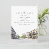 Invitation PENSACOLA Floride Aquarelle Voyage Enregistrer la (Debout devant)