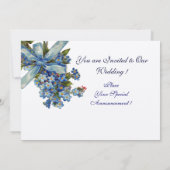 Invitation PENSE À MOI MONOGRAMME, FÊTE DE MARIAGE BLEUE arge (Dos)