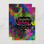 Invitation Pensées colorées (Plus d'options) - RSVP / (Devant / Derrière)