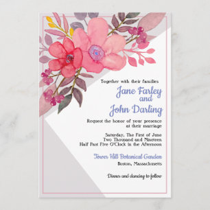 Invitation Pensez les roses poussiéreux avec l'invitation