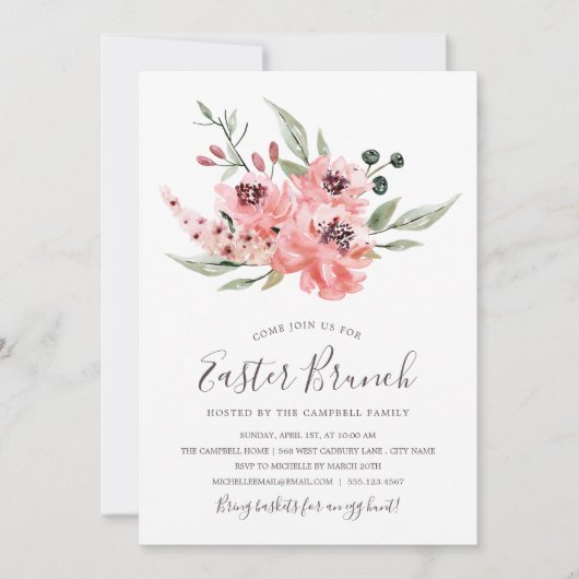 Invitation pensive de brunch de | Pâques (Devant)