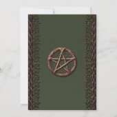 Invitation Pentacle de brindille de bois vert olive Mariage W (Dos)