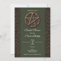 Pentacle de brindille de bois vert olive Mariage W