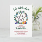 Invitation Pentacle de la fête de Yule Solstice d'hiver Wicca (Debout devant)