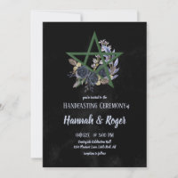 Pentacle floral gothique noir Wiccan