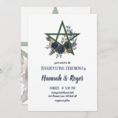 Invitation Pentacle floral gothique Pagan (Devant / Derrière)