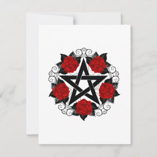 Invitation Pentagramme aux roses rouges