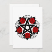 Invitation Pentagramme aux roses rouges (Devant / Derrière)