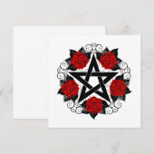 Invitation Pentagramme aux roses rouges (Devant / Derrière)