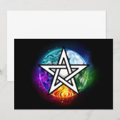 Invitation pentagramme du Wiccan (Devant / Derrière)